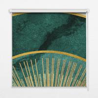 INNENROLLO - Fensterrollo - Rollo - 120x140 cm - Halbkreis in einem Halbkreis - Grün, Kunststoff (120/140/0.5cm) - TULUP