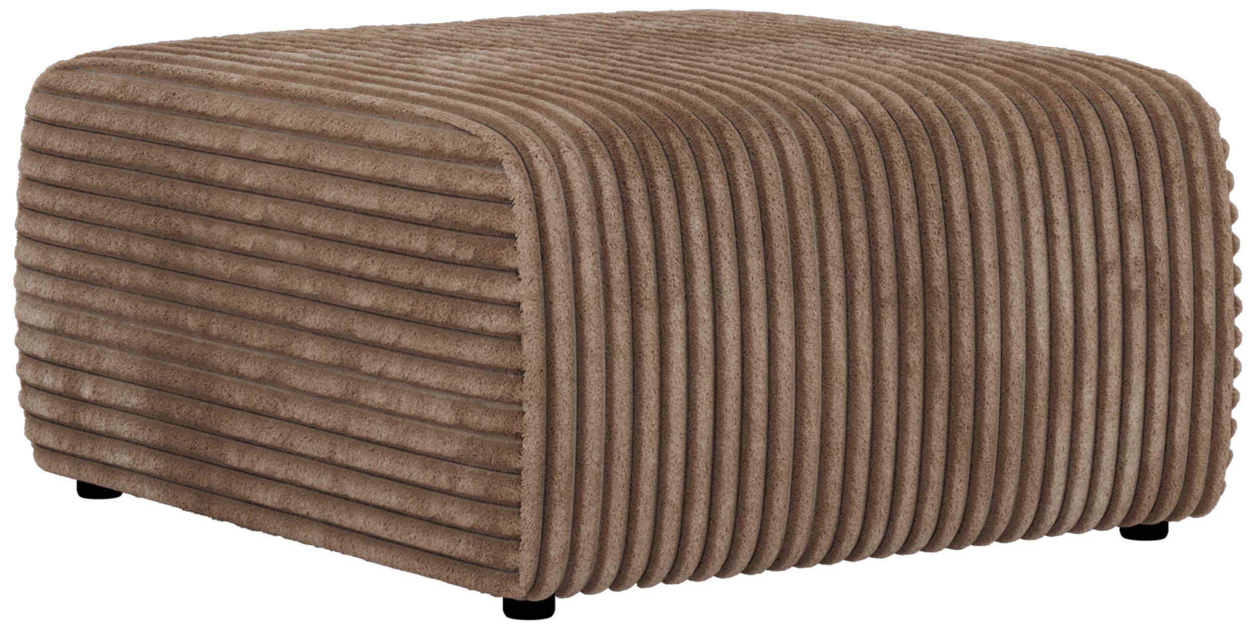 POUF NESSARO - Braun Cord - Schwarz/Braun, Kunststoff/Textil (87/44/96cm) - MKS