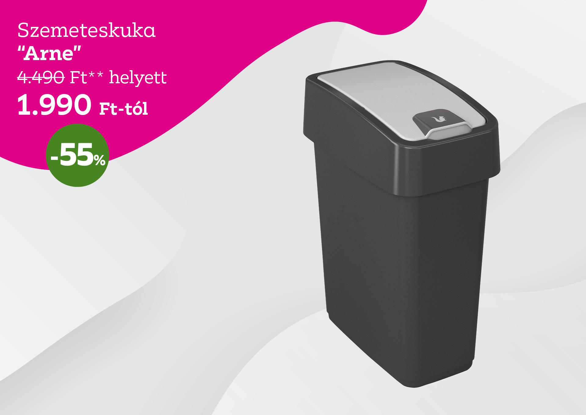 Szemeteskuka ARNE 4490 Forint helyett 1990 Forint, kedvezmény mértéke 55%