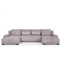 WOHNLANDSCHAFT Benny U rosa - Schwarz/Rosa, Textil/Metall (350/85/186cm) - Beautysofa