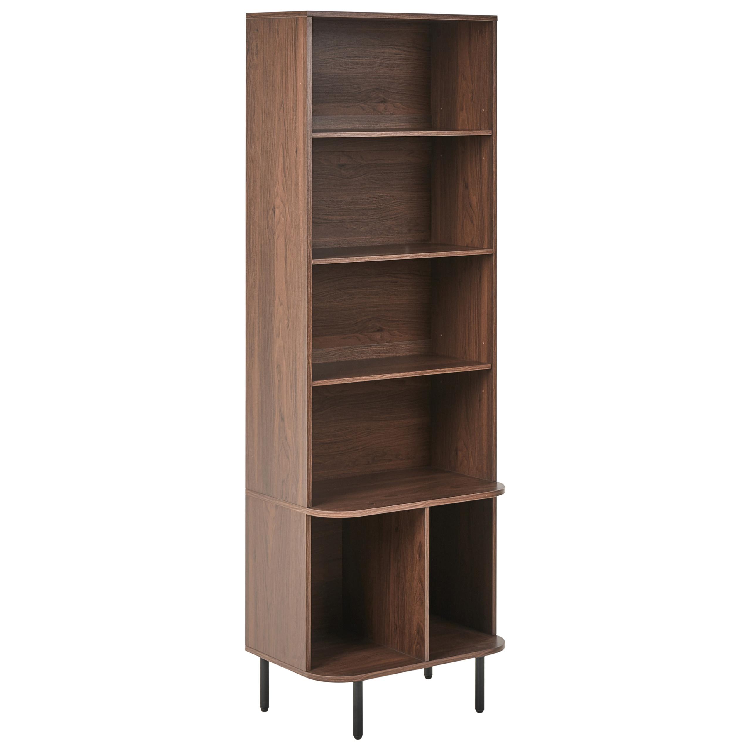BÜCHERREGAL mit 6 Ebenen 180 cm Dunkelbraun Bradley - Dunkelbraun, Holzwerkstoff (60/180/40cm) - Beliani