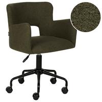 BÜROSTUHL Bouclé Dunkelgrün Sanilac - Schwarz/Grün, Textil (62/71/62cm) - Beliani