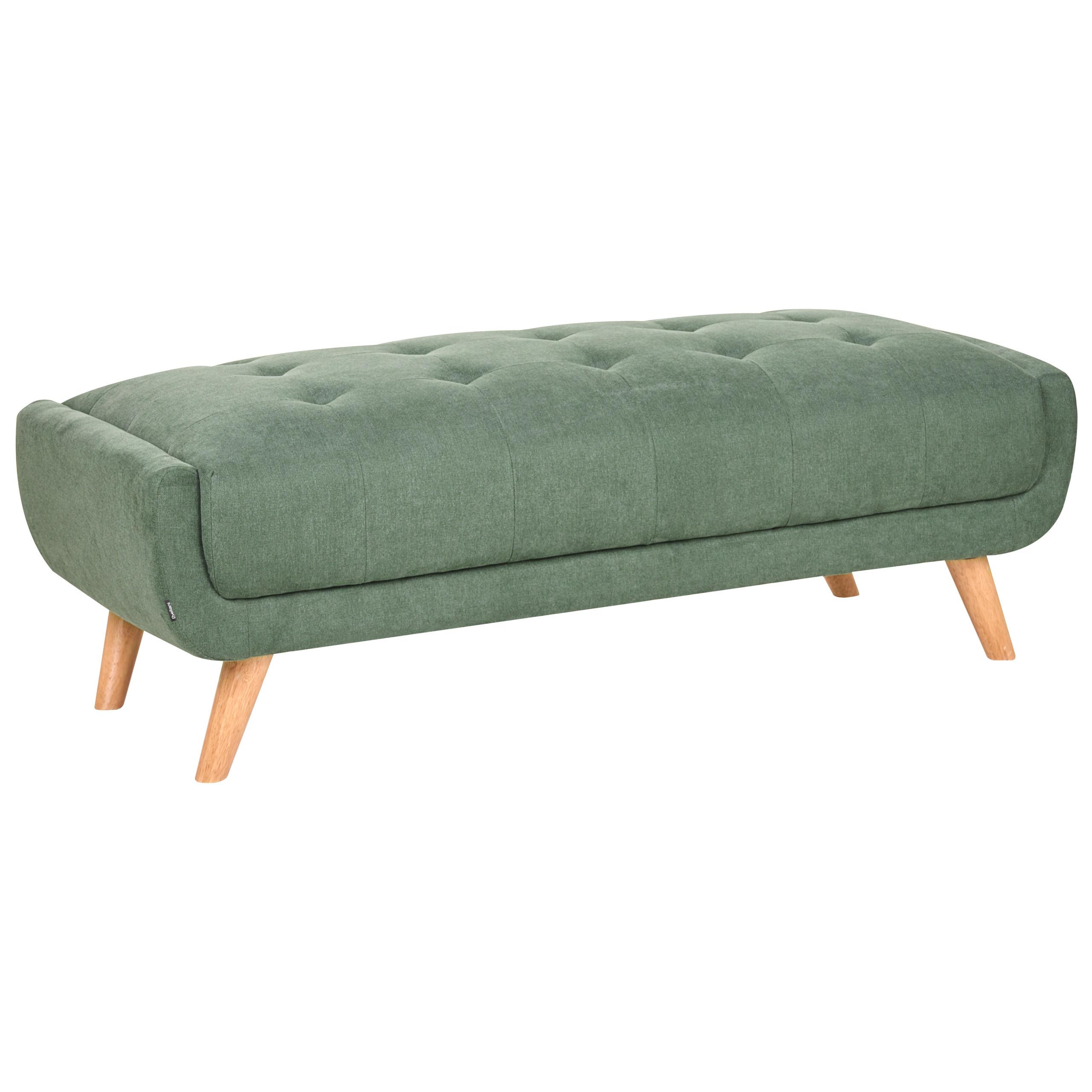 OTTOMANE Stoff Grün Habo - Hellbraun, Textil (134/42/60cm) - Beliani