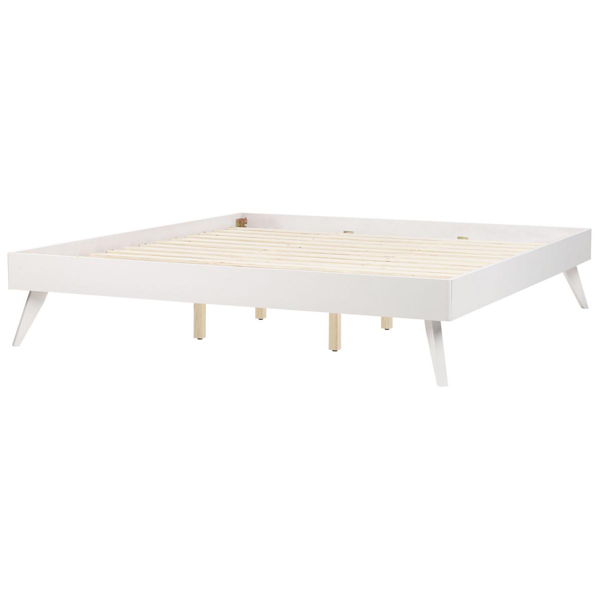 BETT mit Lattenrost 180x200 cm Weiß Berric - Weiß, Holzwerkstoff (180/200cm) - Beliani