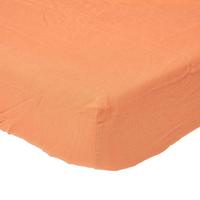 LEINEN-SPANNBETTLAKEN extra hoch, 60% Leinen & 40% Baumwolle - Orange, Textil (140/190cm) - Homescapes