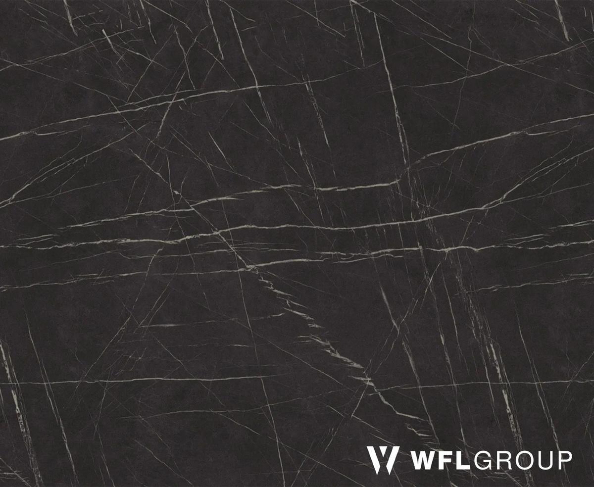 ESSTISCH Naro rund ausziehbar mit Schwarzem Lamellen-Metallgestell, Marmor Schwarz 100-180/100/76 cm - Anthrazit/Schwarz, Holzwerkstoff/Metall (100/176/76cm) - WFL GROUP