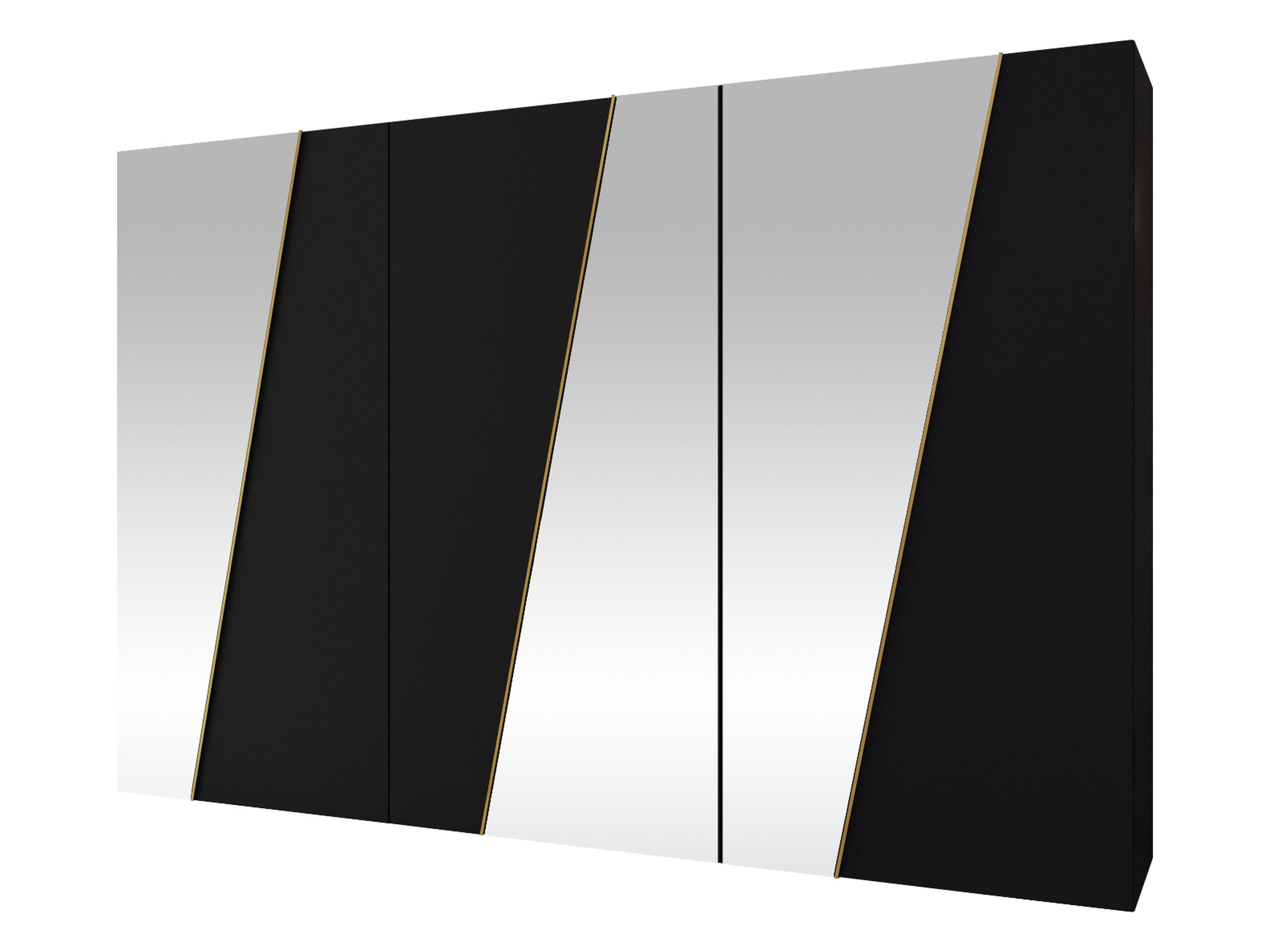 DREHTÜRENSCHRANK Zen 3L 300 cm - Goldfarben/Schwarz, Holzwerkstoff/Kunststoff (300/202/50cm) - MIRJAN24