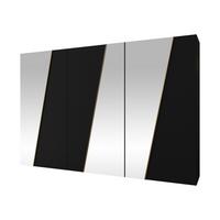 DREHTÜRENSCHRANK Zen 3L 300 cm - Goldfarben/Schwarz, Holzwerkstoff/Kunststoff (300/202/50cm) - MIRJAN24