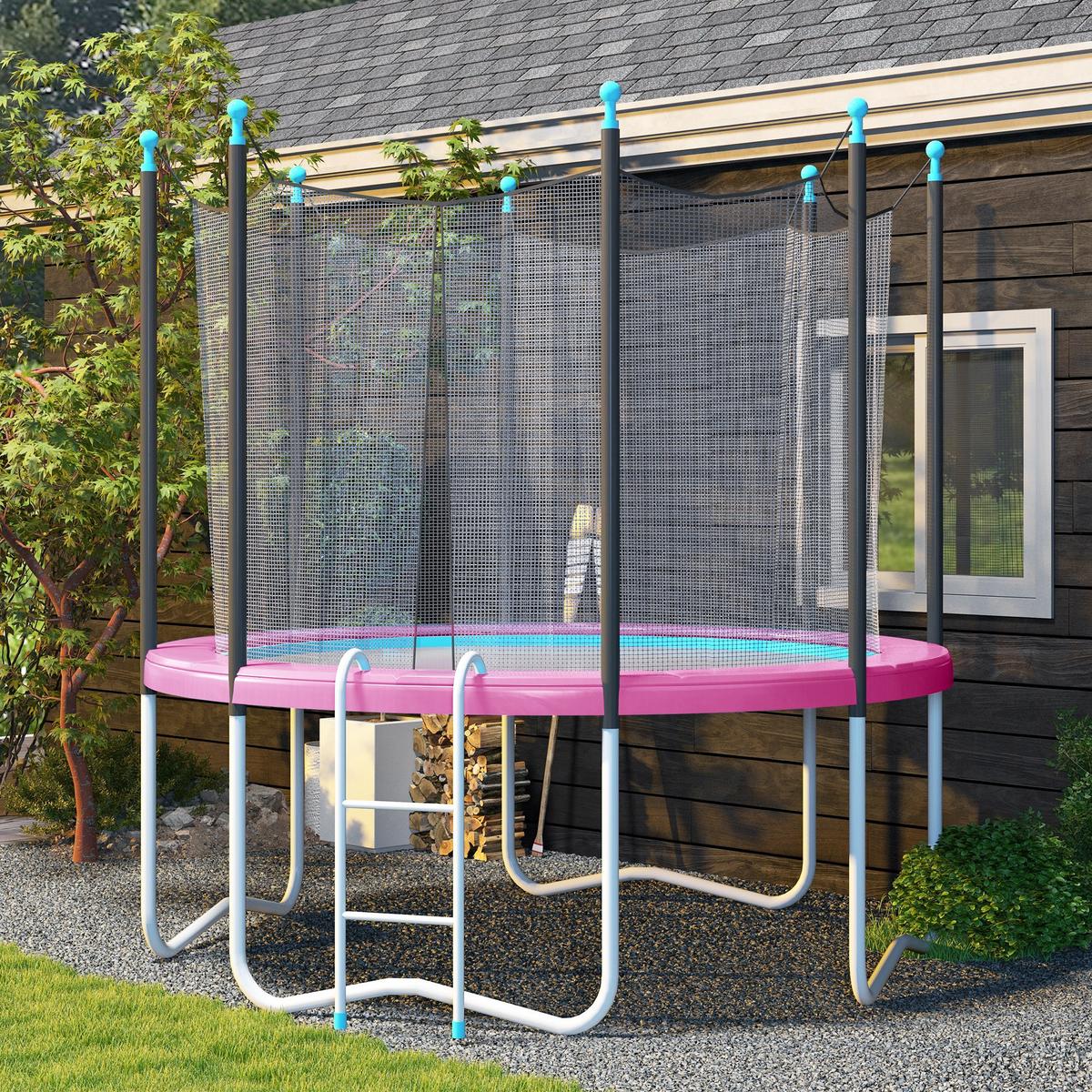 TRAMPOLIN Randabdeckung Kunststoff, PE Rosa - Rosa, Kunststoff (366/366cm) - SPORTNOW