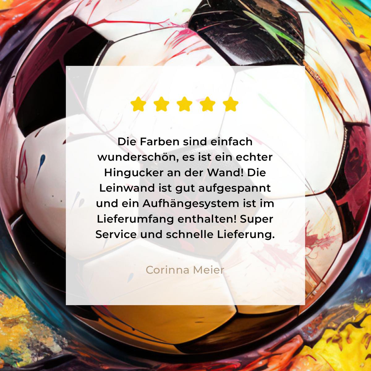 LEINWANDBILD Fußball - Farbe - Farben - Schwarz - Weiß Wandbild Wohnzimmer 60x80 cm - Weiß, Textil (60/80cm) - MuchoWow