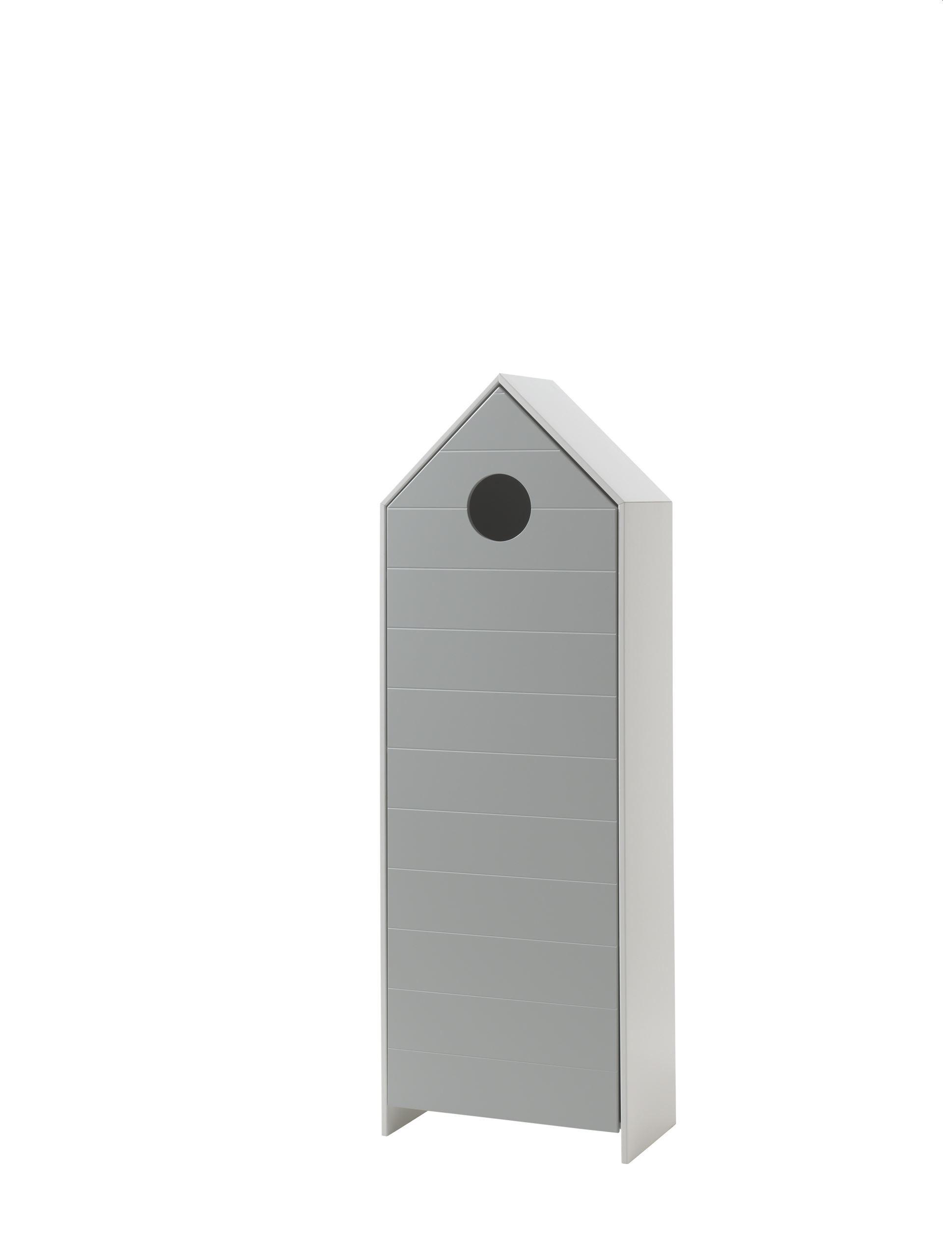 REGALSCHRANK Kania 58x37x171 MDF+Holzwerkstoff Weiß /Grau - Weiß/Grau, Holzwerkstoff (58/171/37cm) - 58aufmkessel