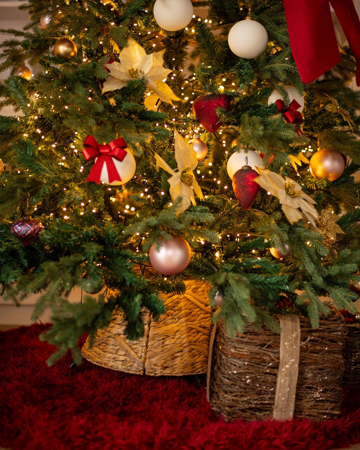 WEIHNACHTSBAUMKRAGEN 27 cm Naturfarben Sapin - Naturfarben, Naturmaterialien (27cm) - Beliani