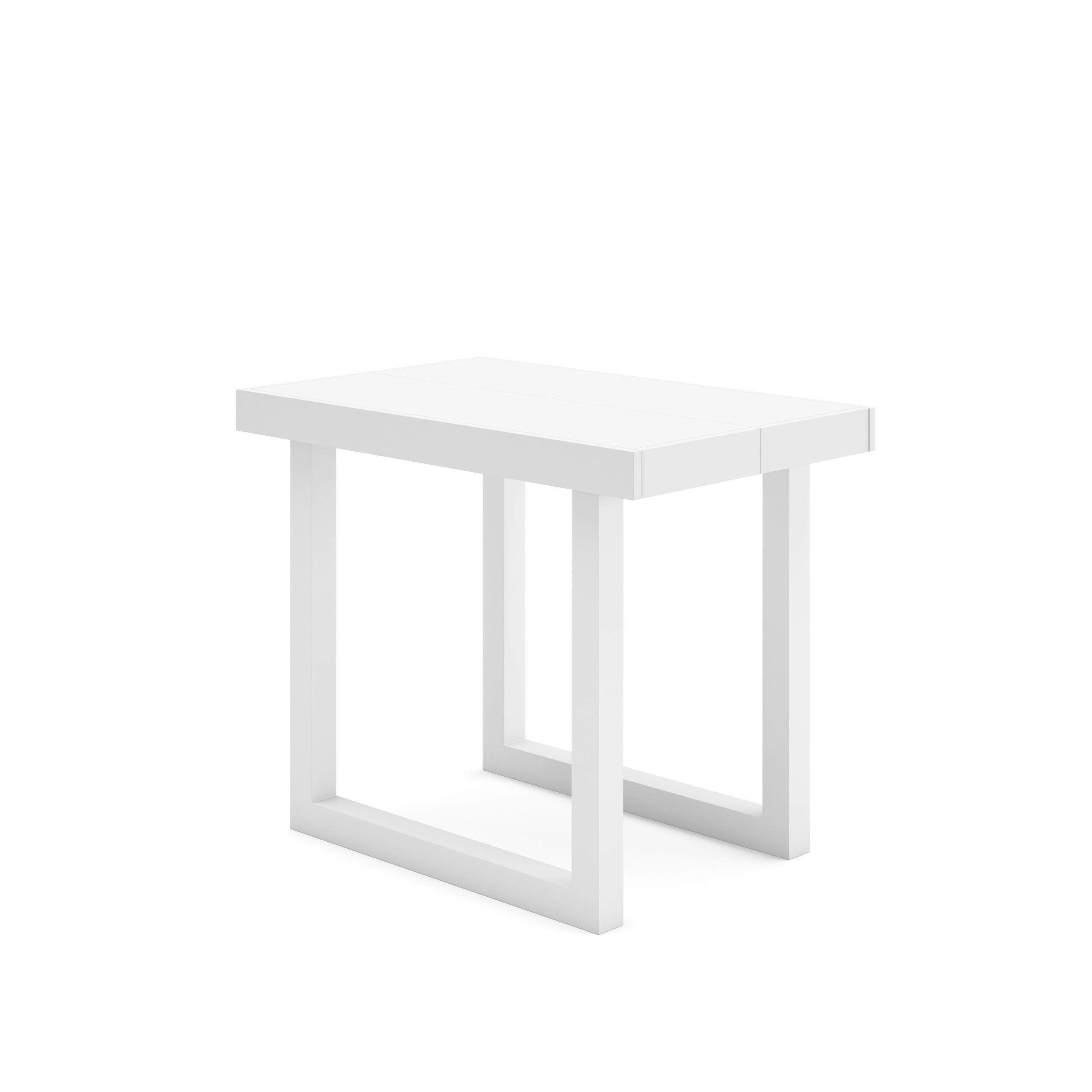 KONSOLENTISCH ausziehbar 58 bis 160cm, für 8 Gäste, weiß, 90/58/73cm - Weiß, Holzwerkstoff (90/160/73cm) - Skraut Home