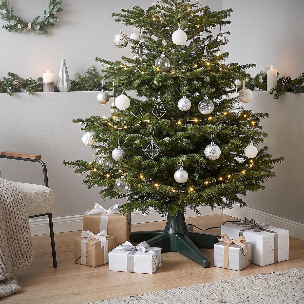 WEIHNACHTSBAUMSTÄNDER drehbar für Bäume bis 240 cm Höhe Elektrischer Christbaumständer Grün 65 cm - Grün, Kunststoff (65/21/65cm) - ECD-Germany