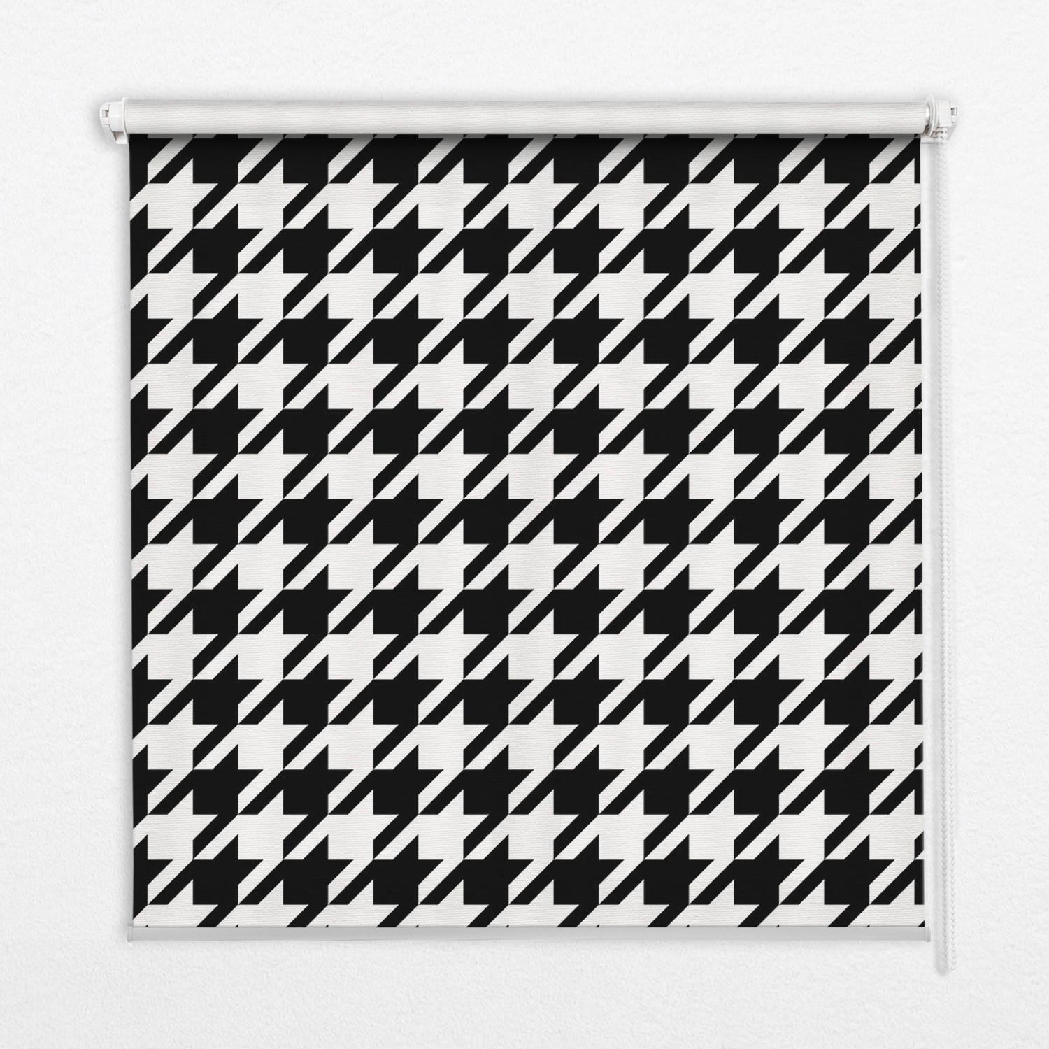 INNENROLLO - Fensterrollo - Rollo - 90x140 cm - Geometrisches Muster - Schwarz, Kunststoff (90/140/0.5cm) - TULUP
