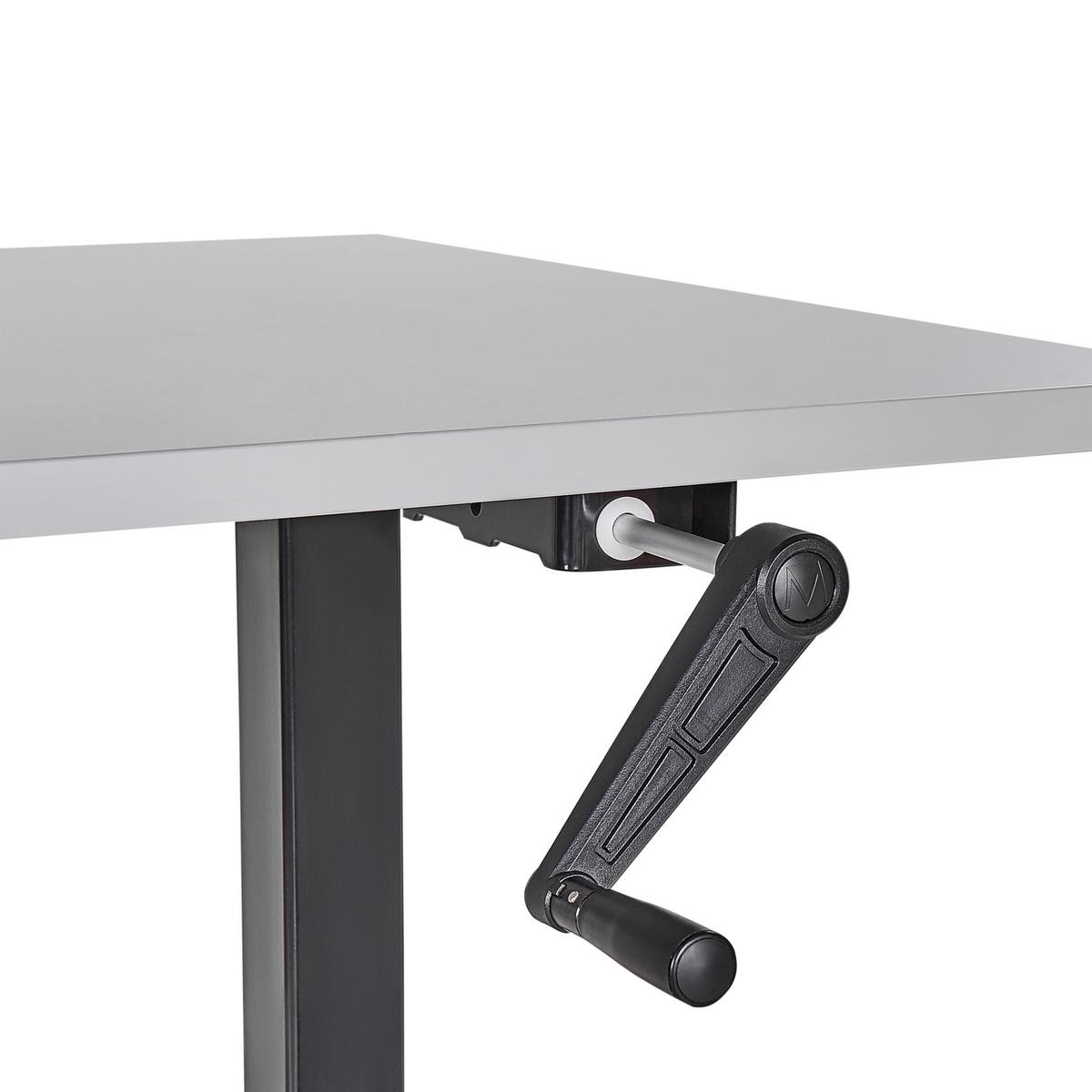SCHREIBTISCH grauschwarz 160/72 cm manuell höhenverstellbar Destin III - Schwarz/Grau, Holz (72/160/74cm) - Beliani