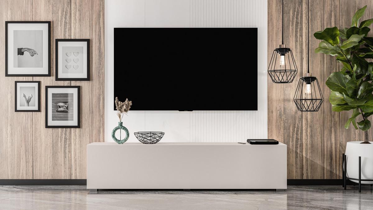 LOWBOARD ZIVOLLI 160 Beige 160/36,5/32 cm – Hängend und Stehend - Beige, Holzwerkstoff/Kunststoff (160/36.5/32cm) - AX Living
