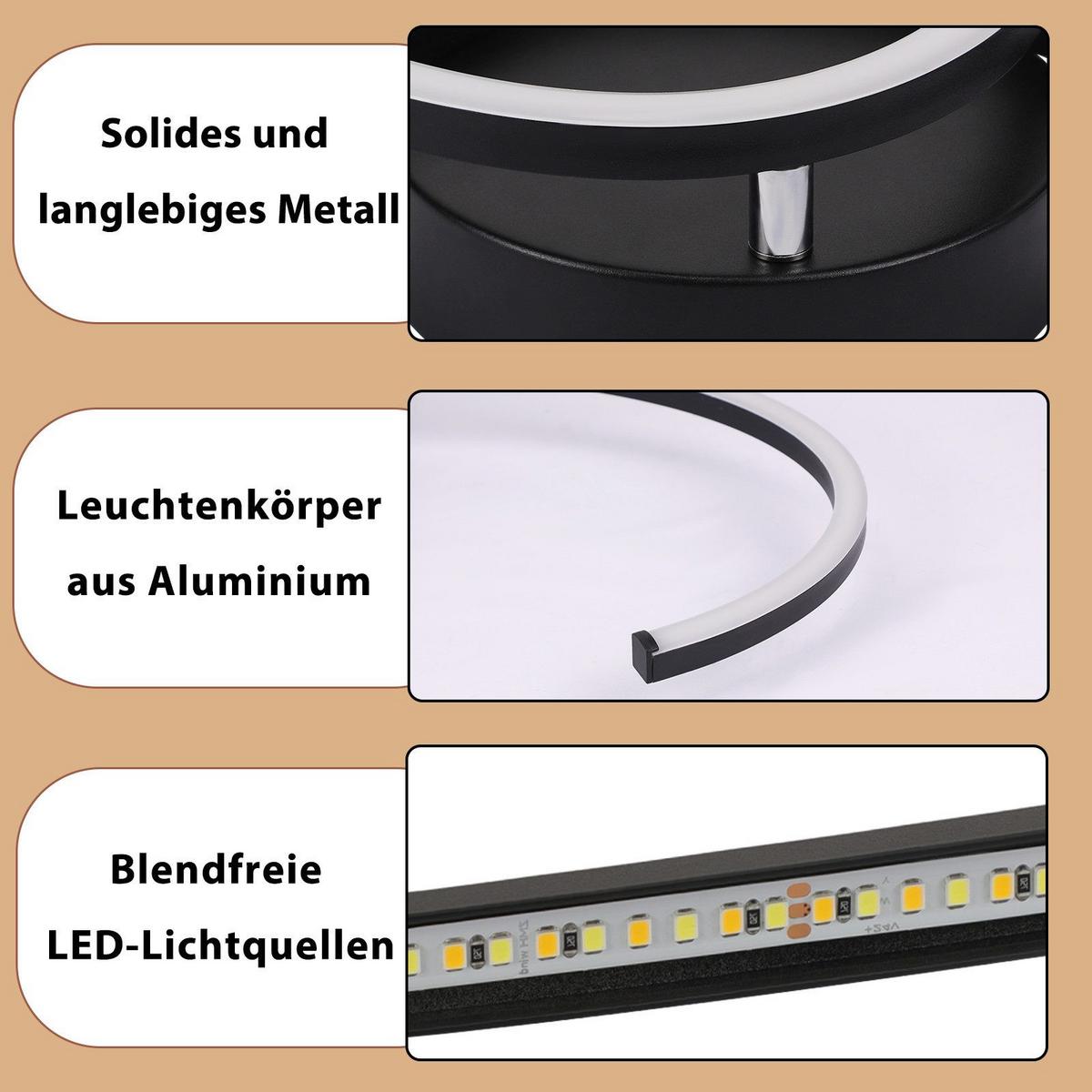 LED-DECKENLEUCHTE Lapp 23/61.6/7cm - Schwarz, Metall (61.6/23/7cm) - Nettlife