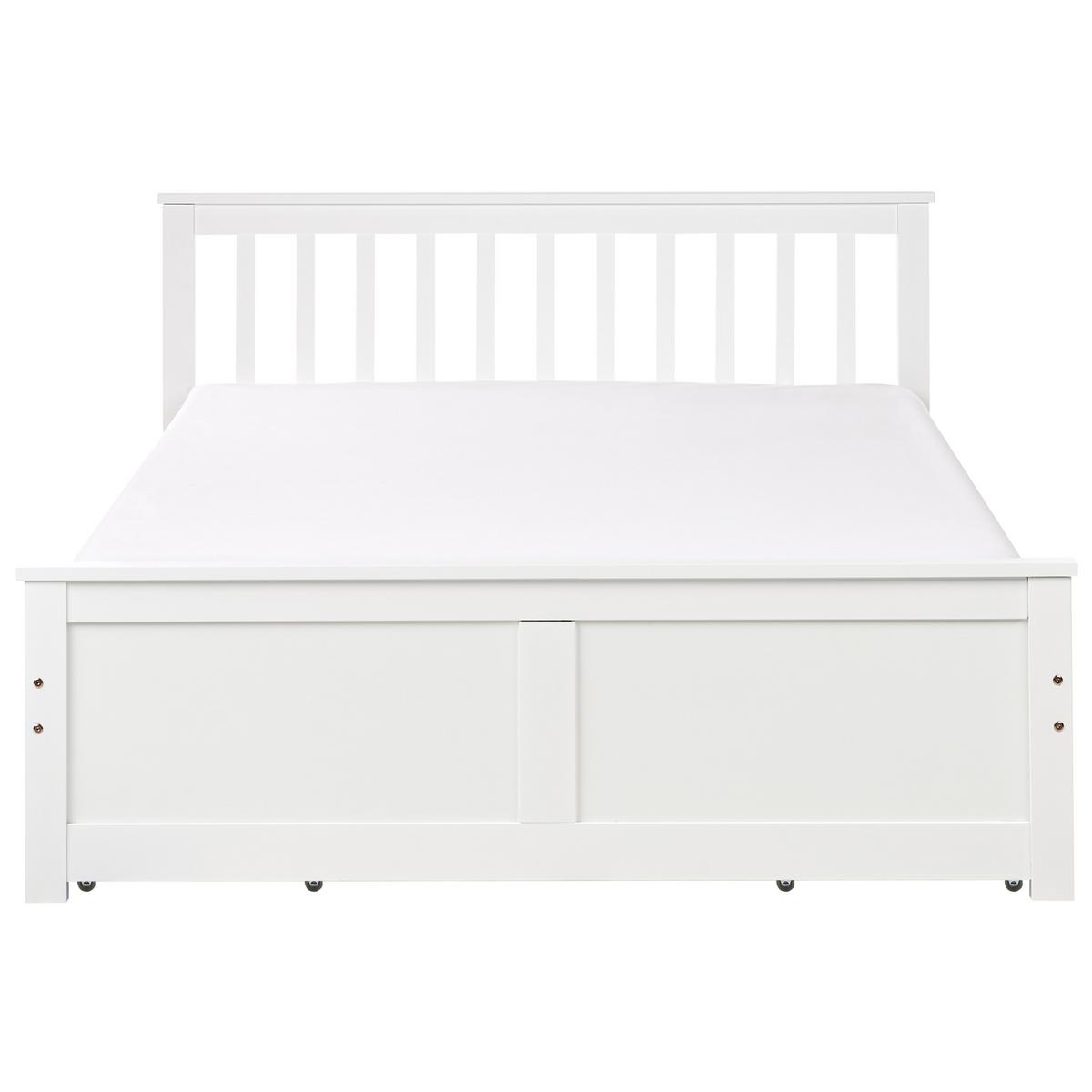 BETT mit Schubladen 140x200 cm Weiß Olendon - Weiß, Holz (140/200cm) - Beliani