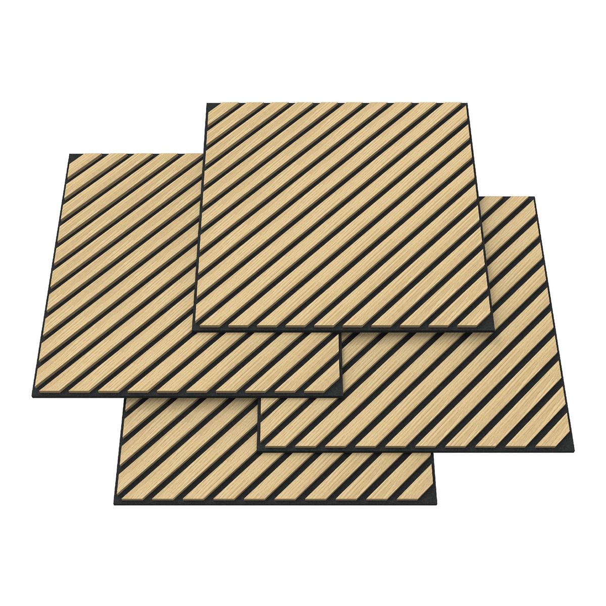 AKUSTIK WANDPANEEL-SET Vang 4-TLG. II - Eichefarben, Holzwerkstoff/Kunststoff (60/60/2.1cm) - NEU.HOLZ