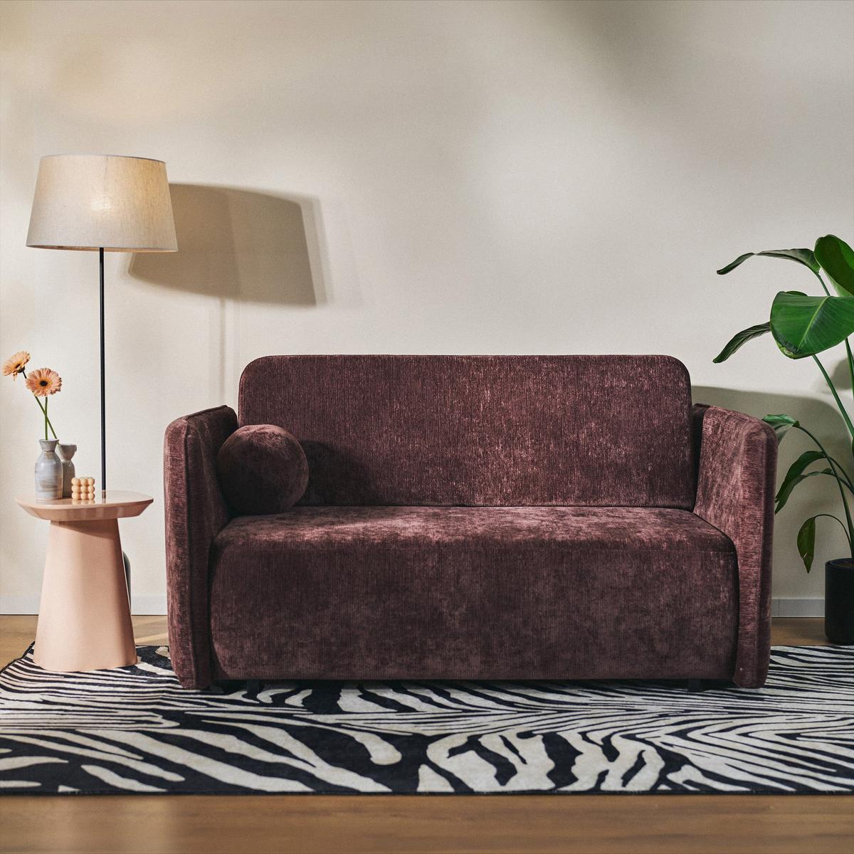 SCHLAFSOFA Paxi 165 cm - Lila/Schwarz, Textil/Metall (165/84/106cm) - Selsey