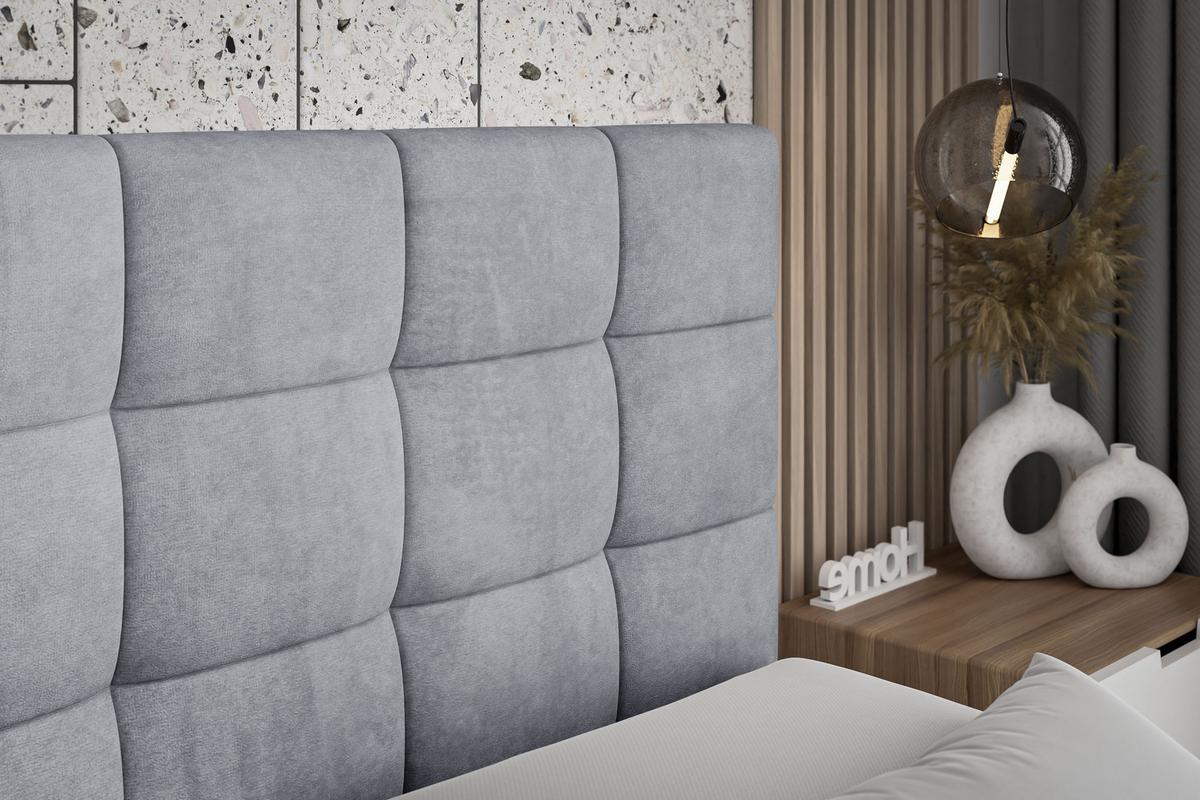 BOXSPRINGBETT BRUGO KING - 140 x 200 - H3/H4 - Grau - Grau, Holzwerkstoff (140/200cm) - ALTDECOR