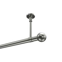 GARDINENSTANGE Sonette Luino 360 cm (geteilt in 2 x 180 cm), 1-läufig, 20 mm Ø Edelstahl-Optik - Edelstahlfarben, Metall (360cm) - INTERDECO