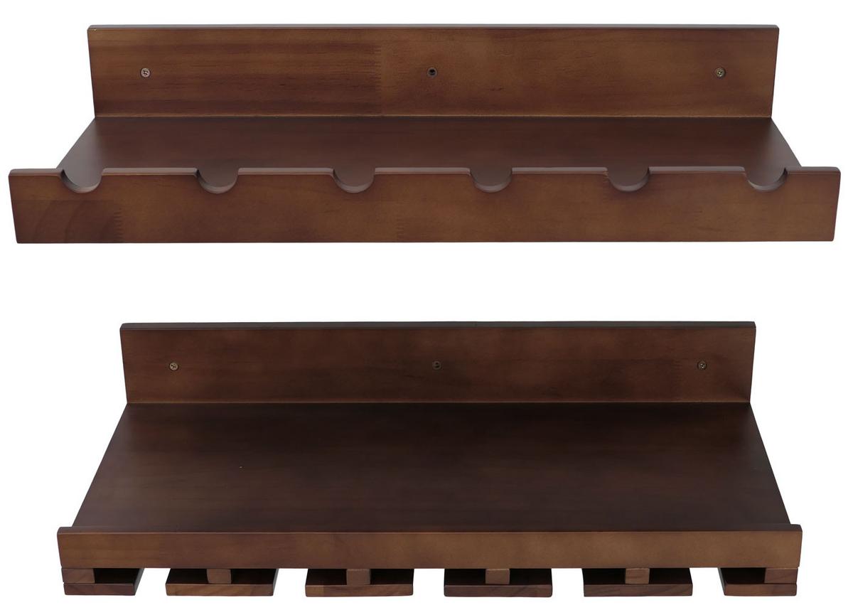WEINREGAL Braun 2er-Set-Set - Braun, Holz (61/12/28cm) - MCW