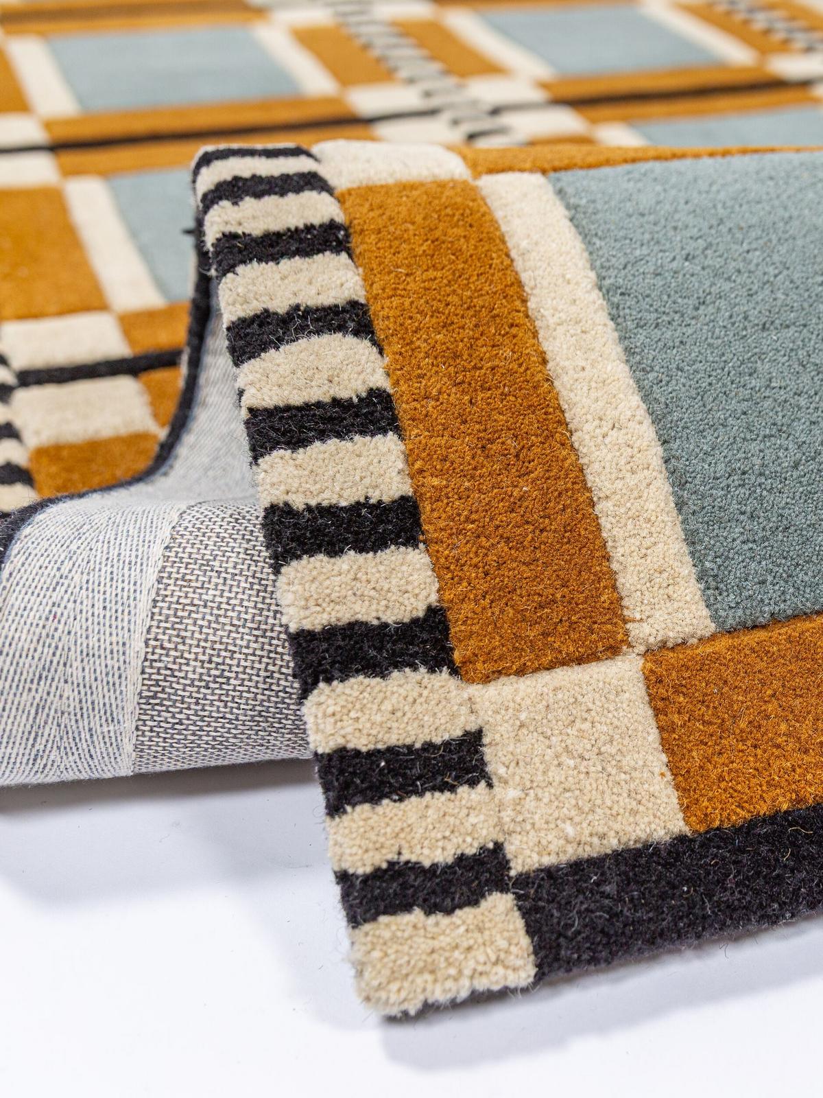 TEPPICH aus Wolle, handgetuftet, ORRIN, in Multi, Fensterkaro-Raster, 140 x 200 cm - Multicolor, Textil (140/200cm) - KADIMA DESIGN