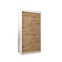 SCHWEBETÜRENSCHRANK 200/100/62 2-türig - Silberfarben/Eiche Artisan, Holz/Kunststoff (100/200/62cm) - Abiks Möbel