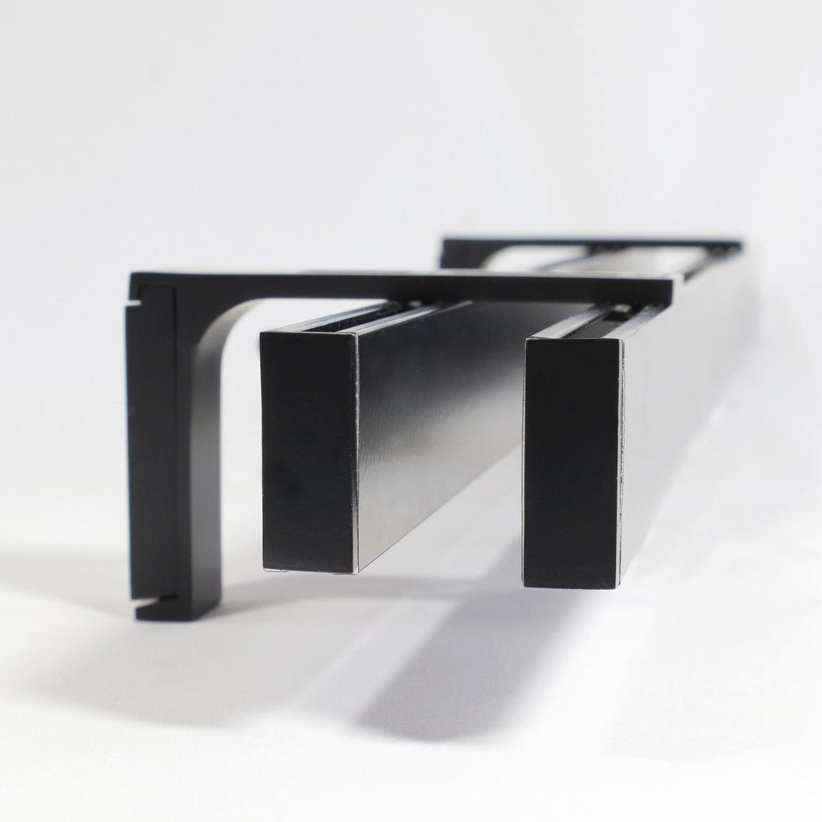GARDINENSCHIENE 2-lauf Loft - Schwarz, Metall (60cm) - Deco-Raum