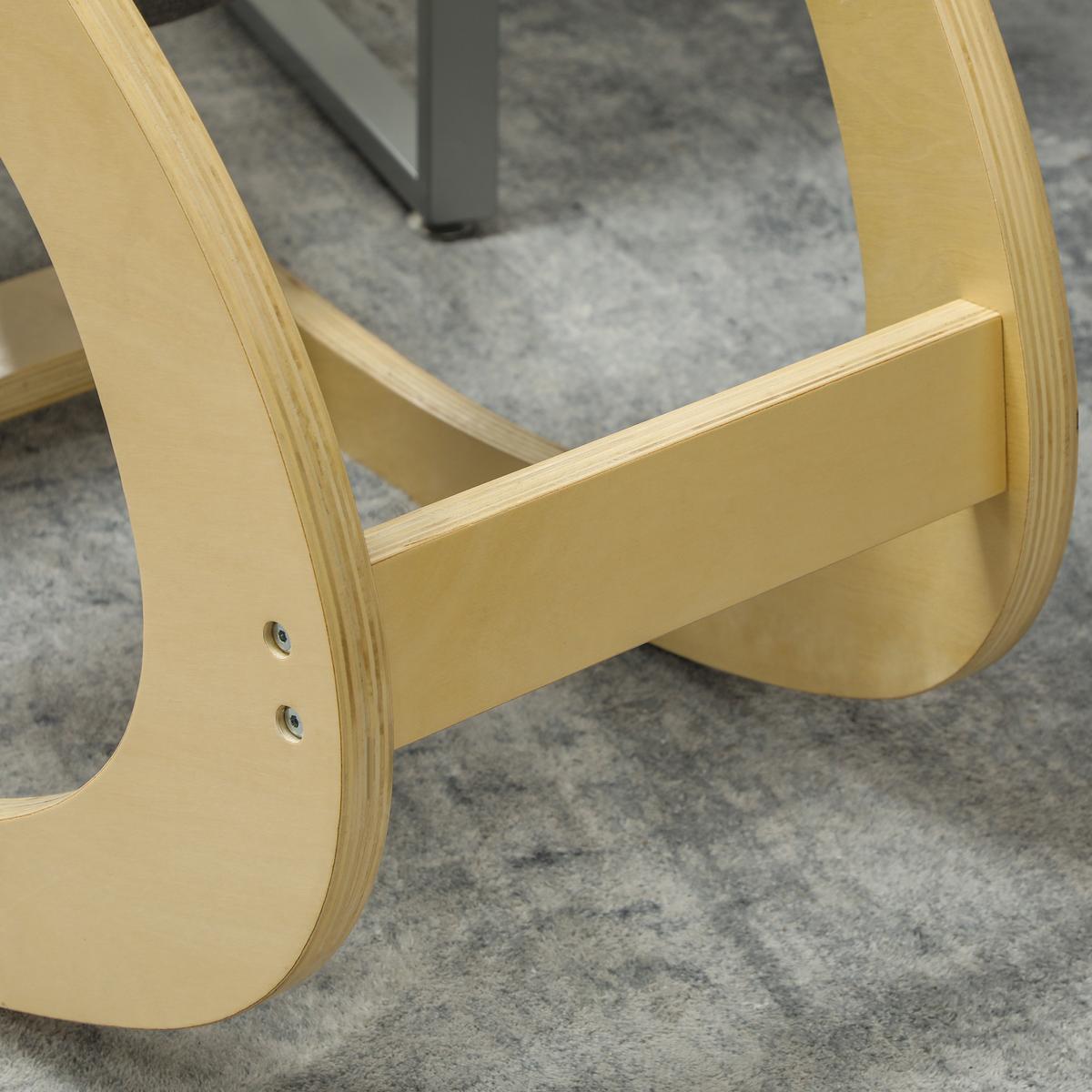 ERGONOMISCHER Kniehocker für Homeoffice, verbessert die Körperhaltung, Grau - Grau, Holz/Textil (85/55/55cm) - HOMCOM