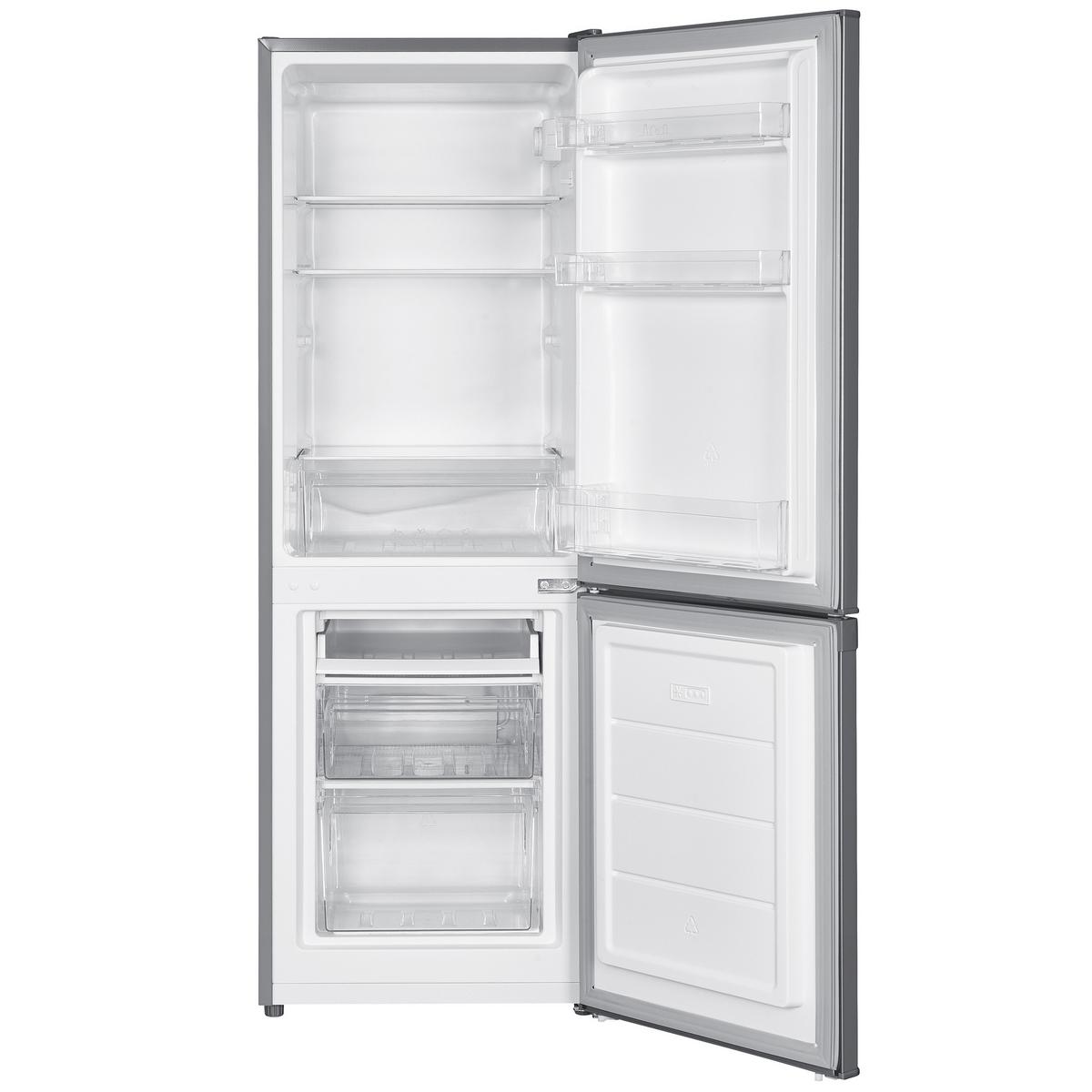 KÜHL-GEFRIER-KOMBINATION, freistehend, 173 Liter Nutzinhalt, 4-Sterne Gefrieren, Höhe 142,5 cm, 40 dB, Kühlschrank mit Gefrierfach groß, CFS1110-S - Silberfarben, Glas/Kunststoff (49.5/142.5/56cm) - homeX