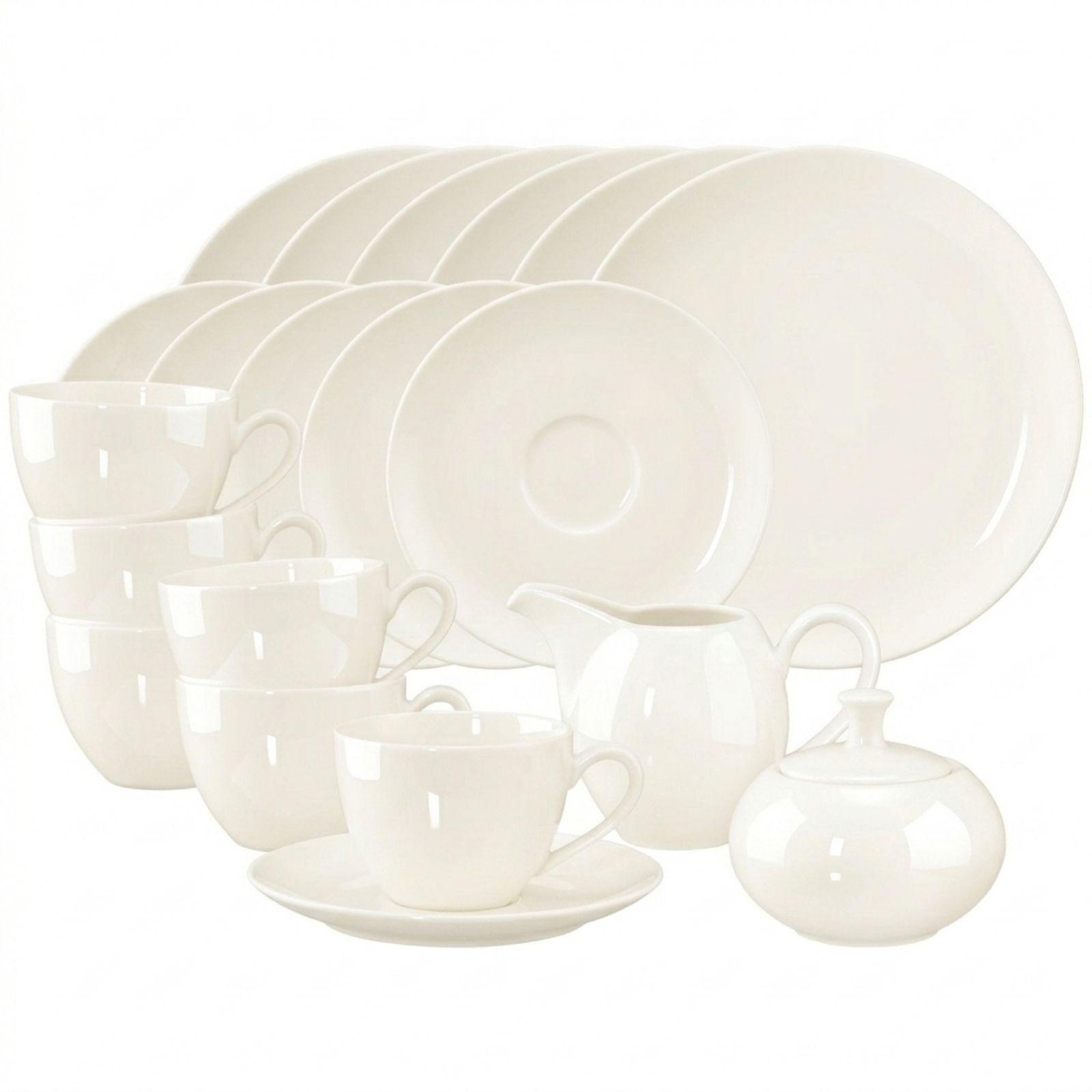 KAFFEESERVICE Savona Fine Diamond creme 20-tlg. - Creme, Keramik (2/2/2cm) - Seltmann Weiden