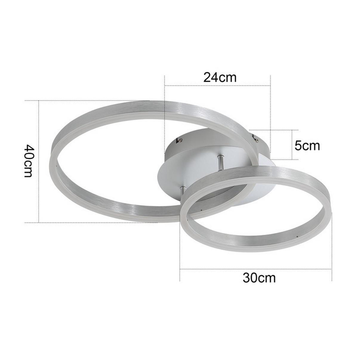 LED-DECKENLEUCHTE Emmendingen II 40/59cm - Silberfarben, Metall (40/59/12cm) - Nettlife