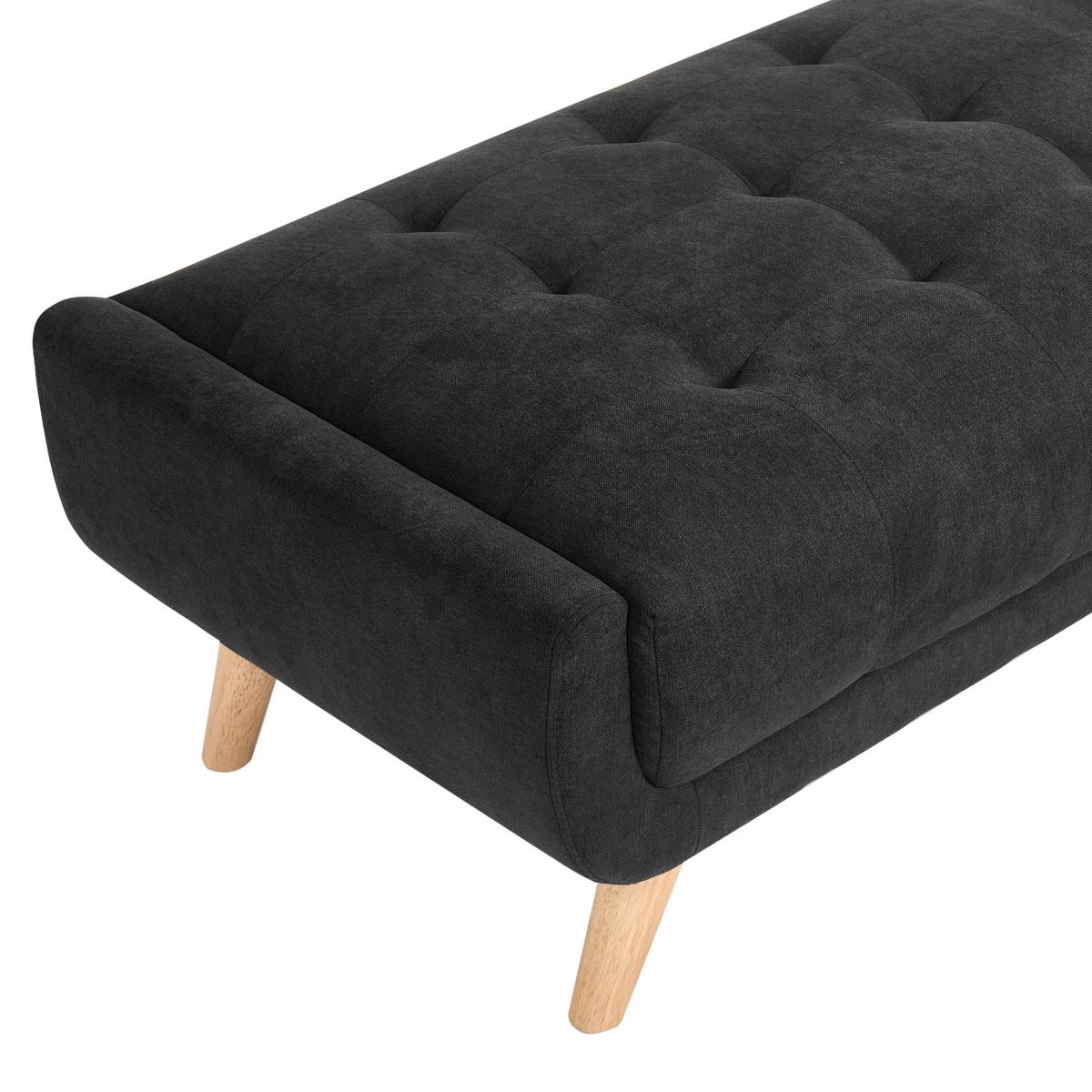 OTTOMANE Stoff Schwarz Habo - Hellbraun/Schwarz, Textil (134/42/60cm) - Beliani