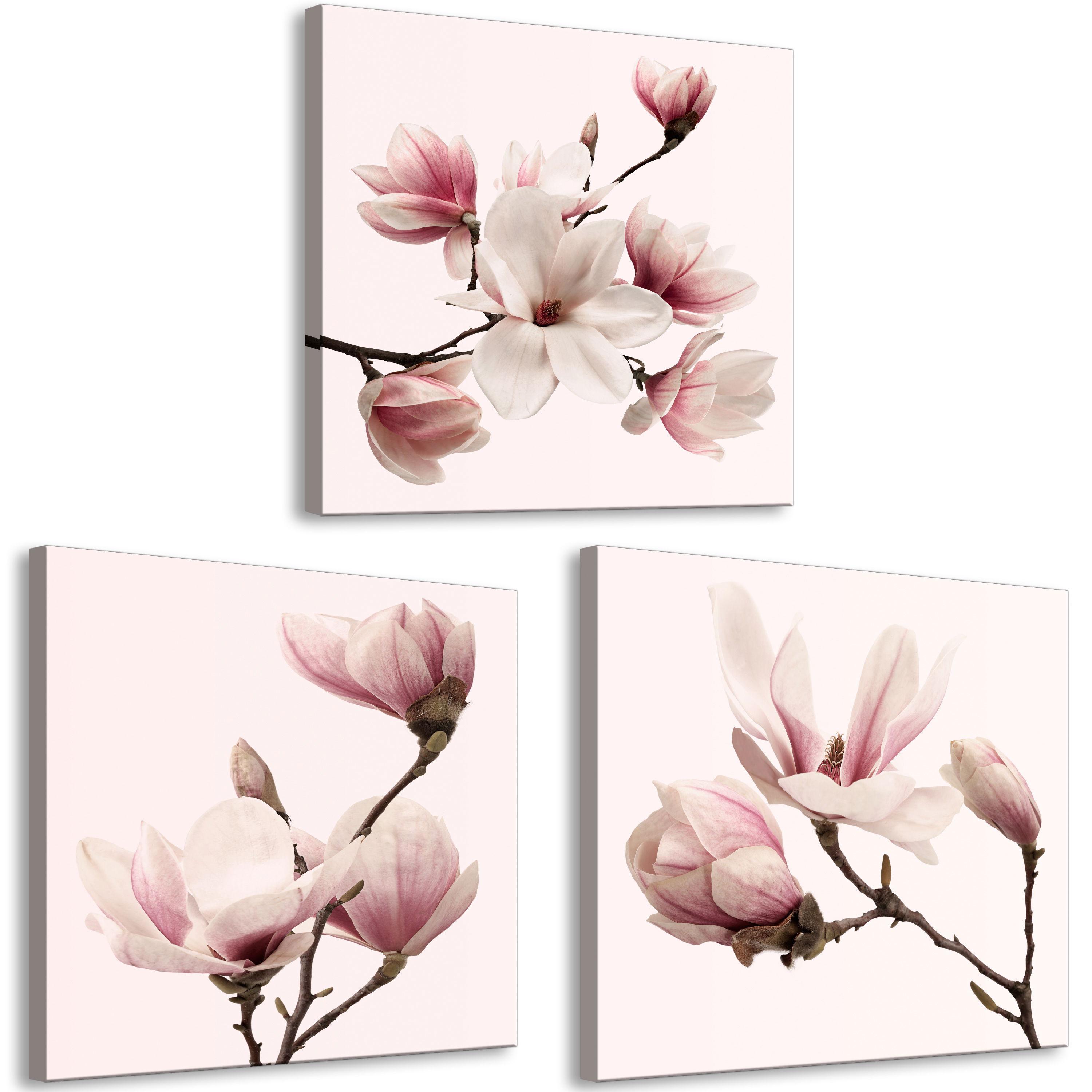 KUNSTDRUCK Rosa 120/40 cm - Pink/Braun, Textil (120/40cm) - KUNSTLOFT