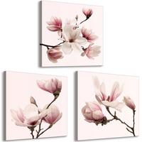 KUNSTDRUCK Rosa 120/40 cm - Pink/Braun, Textil (120/40cm) - KUNSTLOFT