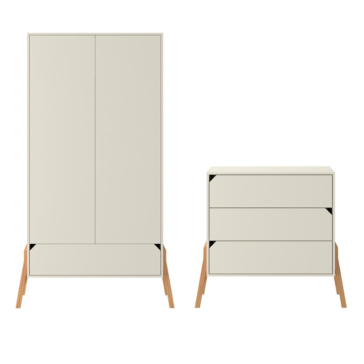 BABYZIMMER 2-teilig Kaschmir - Beige, Holzwerkstoff (107/91/50cm) - Petits-meubles