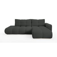 ECKSOFA DUCA R-S Grau Jersey mit Schlaffunktion - Anthrazit, Holz (266.5/266.5cm) - MASSENO