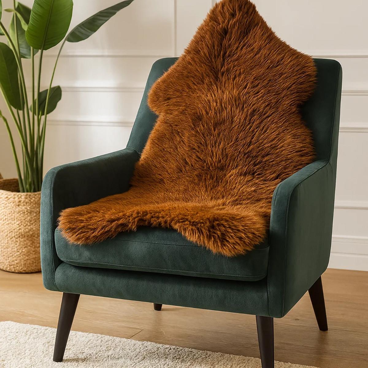 SCHAFFELL Öko Natur – Hellbraun, Weiche Wolle ca. 100 cm - Hellbraun, Fell (60/100cm) - Provellus
