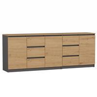 KOMMODE Anthrazit, Artisan 200/75/40 - Anthrazit, Holzwerkstoff (200/75/40cm) - RAUMHIRSCH FURNITURE