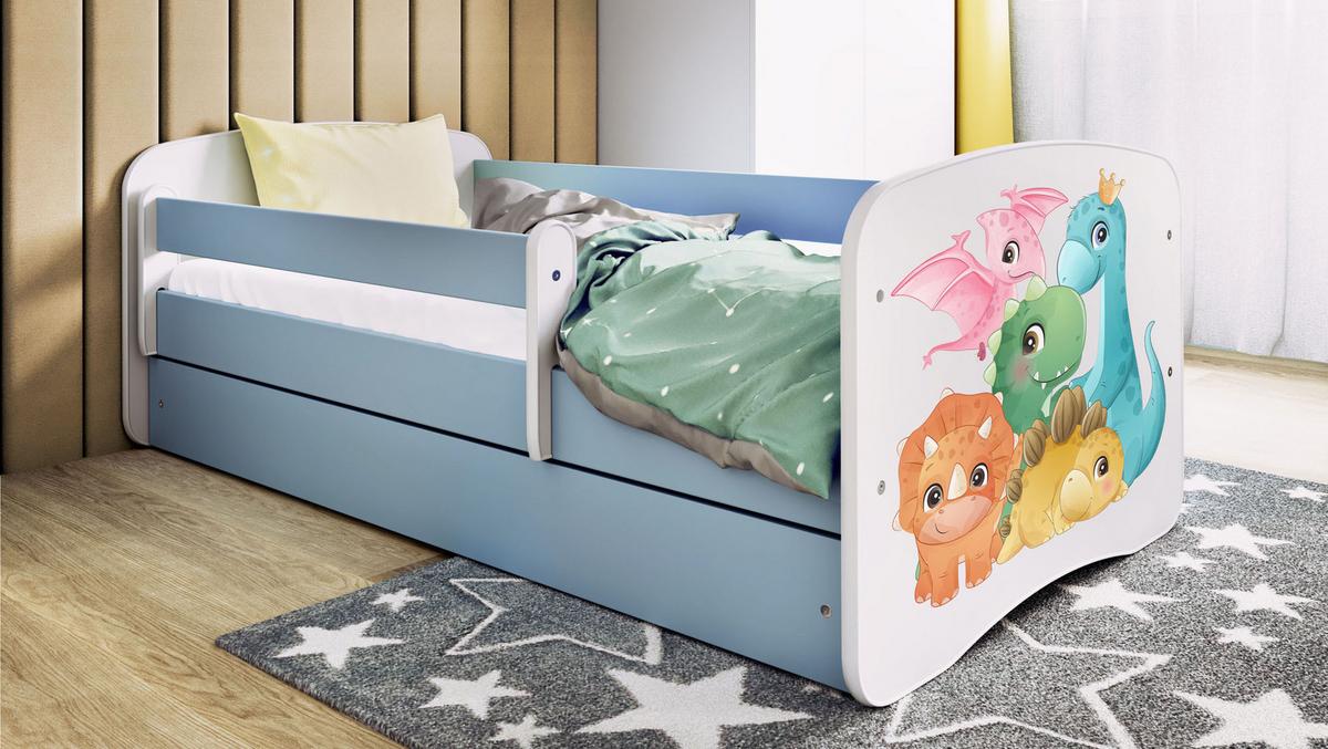 KINDERBETT Emily mit Schublade und Matratze, Blau 80x180 cm - Multicolor, Holzwerkstoff (180/80cm) - WFL GROUP