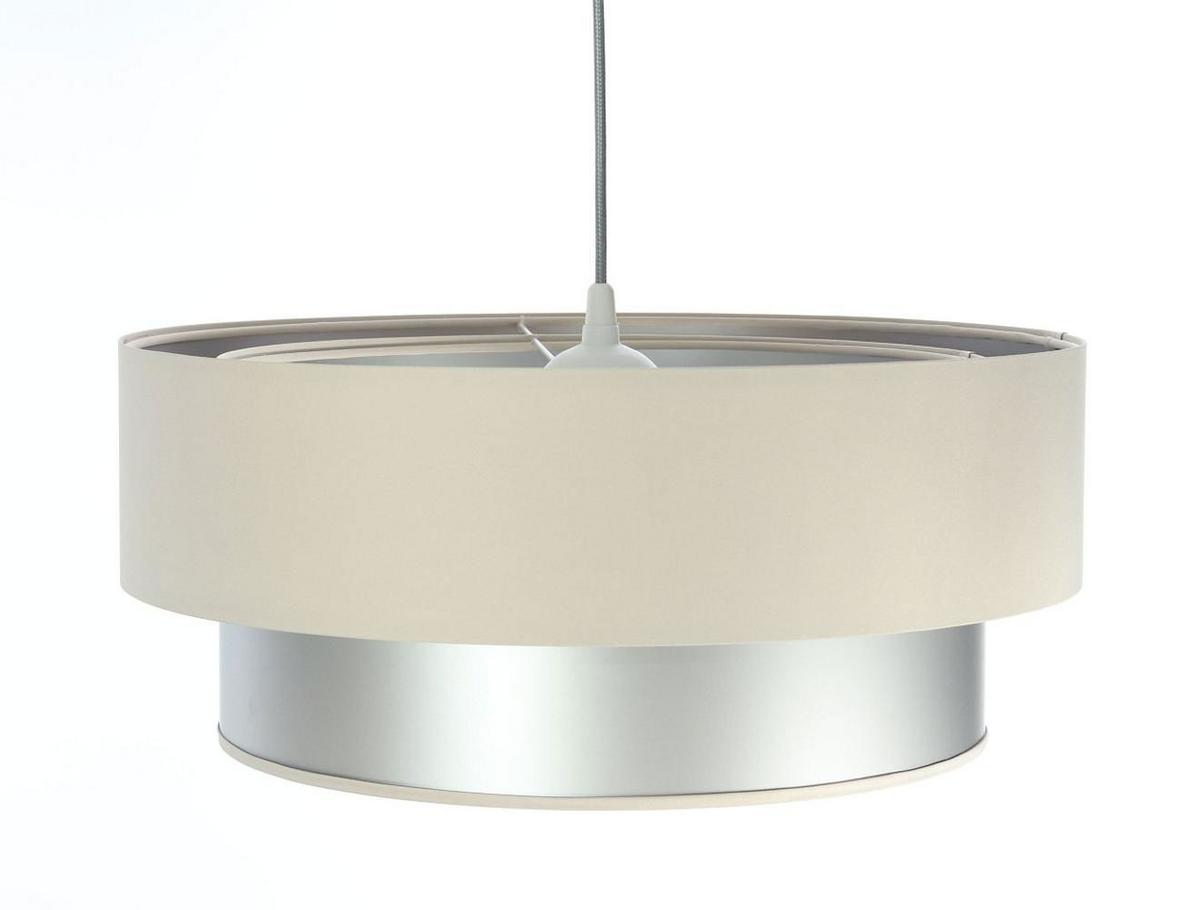 HÄNGELEUCHTE Silber 40/20 cm - Beige/Silberfarben, Kunststoff (40/1/20cm) - ONZENO