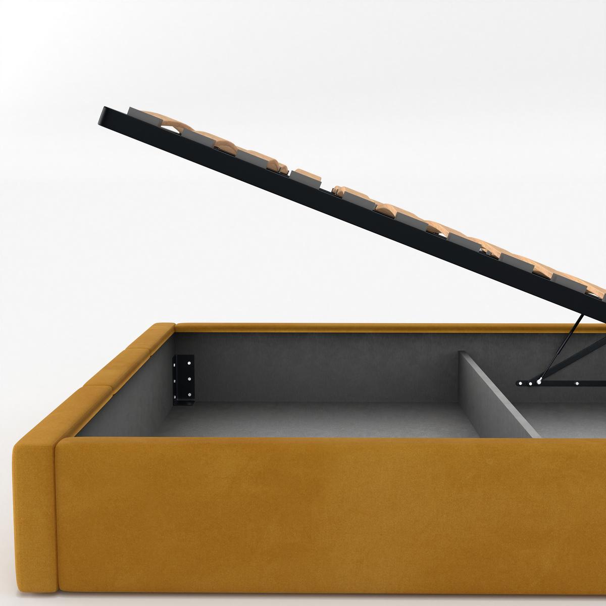 POLSTERBETT für Schlafzimmer Bett mit Stauraum Gelb 90x200 - Gelb, Holzwerkstoff/Metall (90/200cm) - Muralo