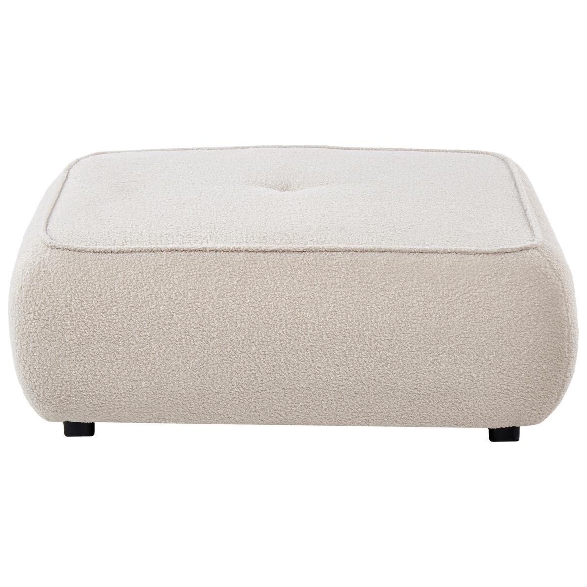 OTTOMANE Bouclé Cremeweiß Salla - Creme, Textil (96/43/78cm) - Beliani