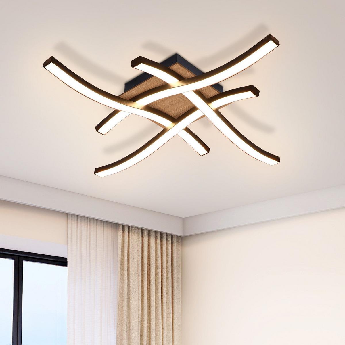 LED-DECKENLEUCHTE Fulton 42.5/42.5/7.3 cm - Schwarz, Metall (42.5/42.5/7.3cm) - Nettlife