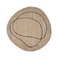 KURZFLOR-TEPPICH Beige 160/230 cm Digri - Beige/Schwarz, Textil (200/200cm) - Beliani