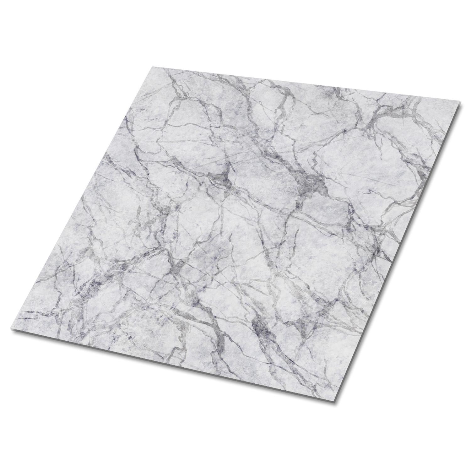 FLIESENAUFKLEBER 9 Stück 30x30 cm selbstklebend Grauer Marmor - Grau, Textil (30/1.6/30cm) - TULUP