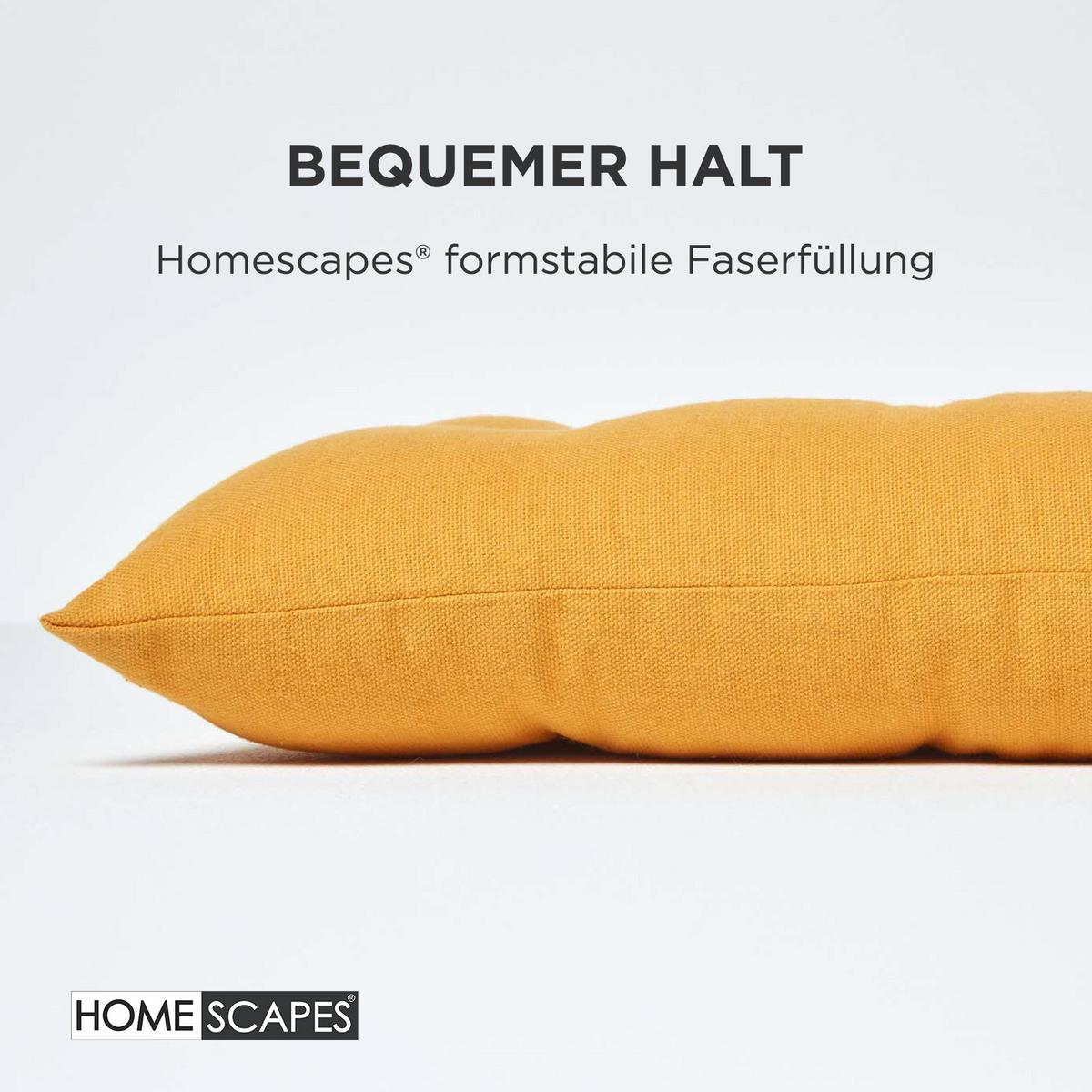 BANKAUFLAGE 3-Sitzer gelb 143/48/5 cm - Gelb, Textil (143/48/5cm) - Homescapes